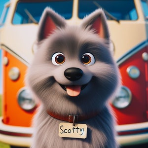 Custom Pixar’ Animated Pet Portrait. Made to order, curated to your detail.