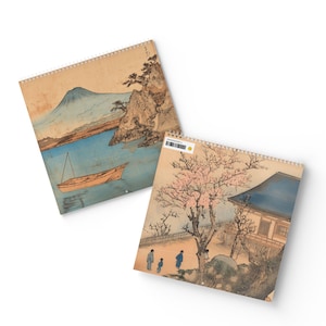 Japanese Woodblock-inspired Wall Calendar, Hiroshige-style, Celebrating Japan&#39;s Culture, History, and Timeless Aesthetic Beauty