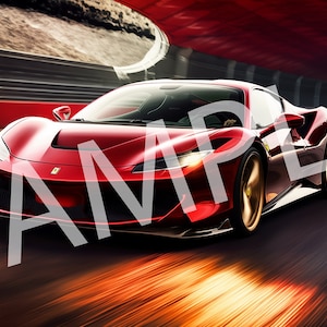 Ferrari F8 Digital Image ideal for 11oz and 15oz Car Mug 6000x2792 Pixels PNG Instant Download