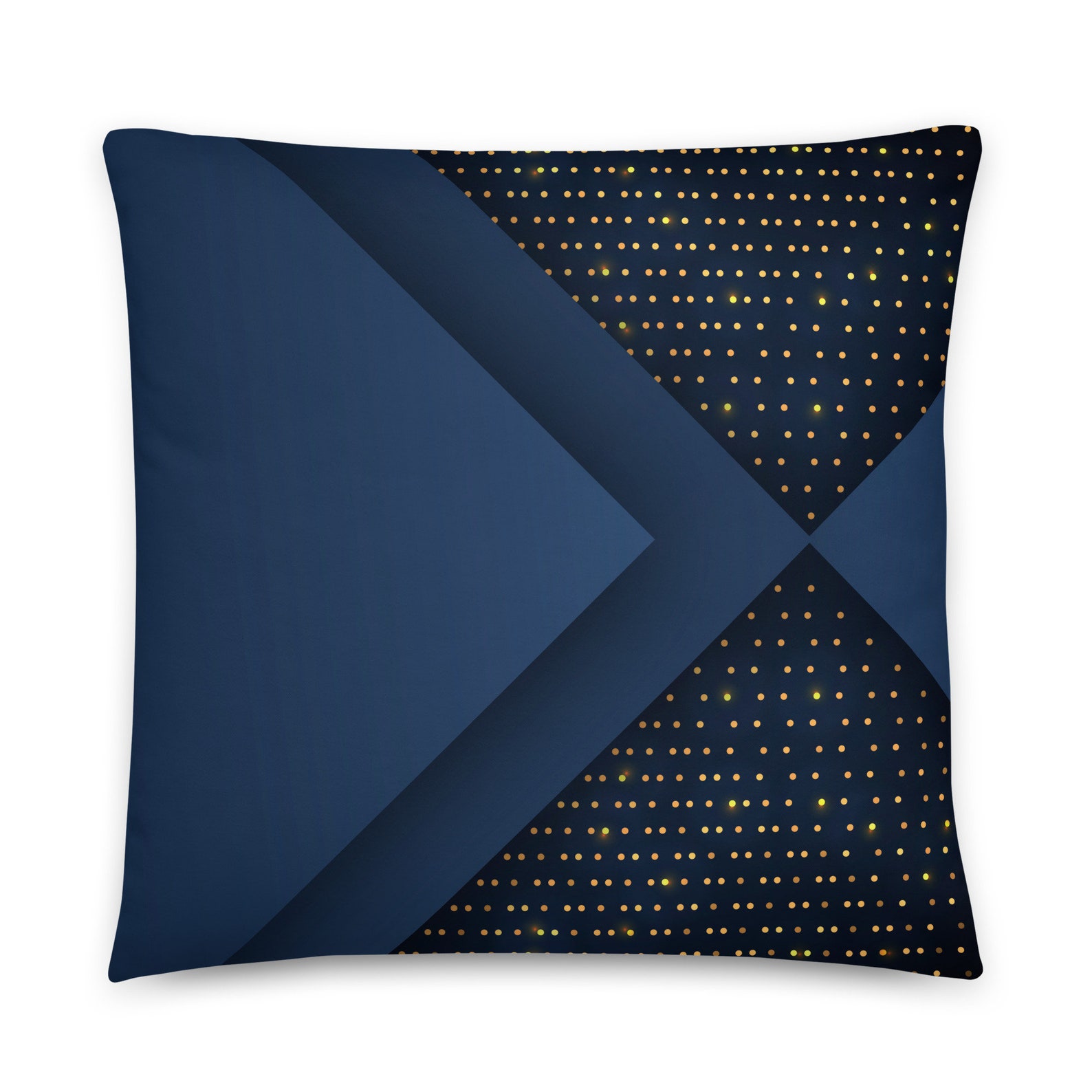 Cushion 22x22 Harmony of Elegance in Navy Blue and Gold Etsy