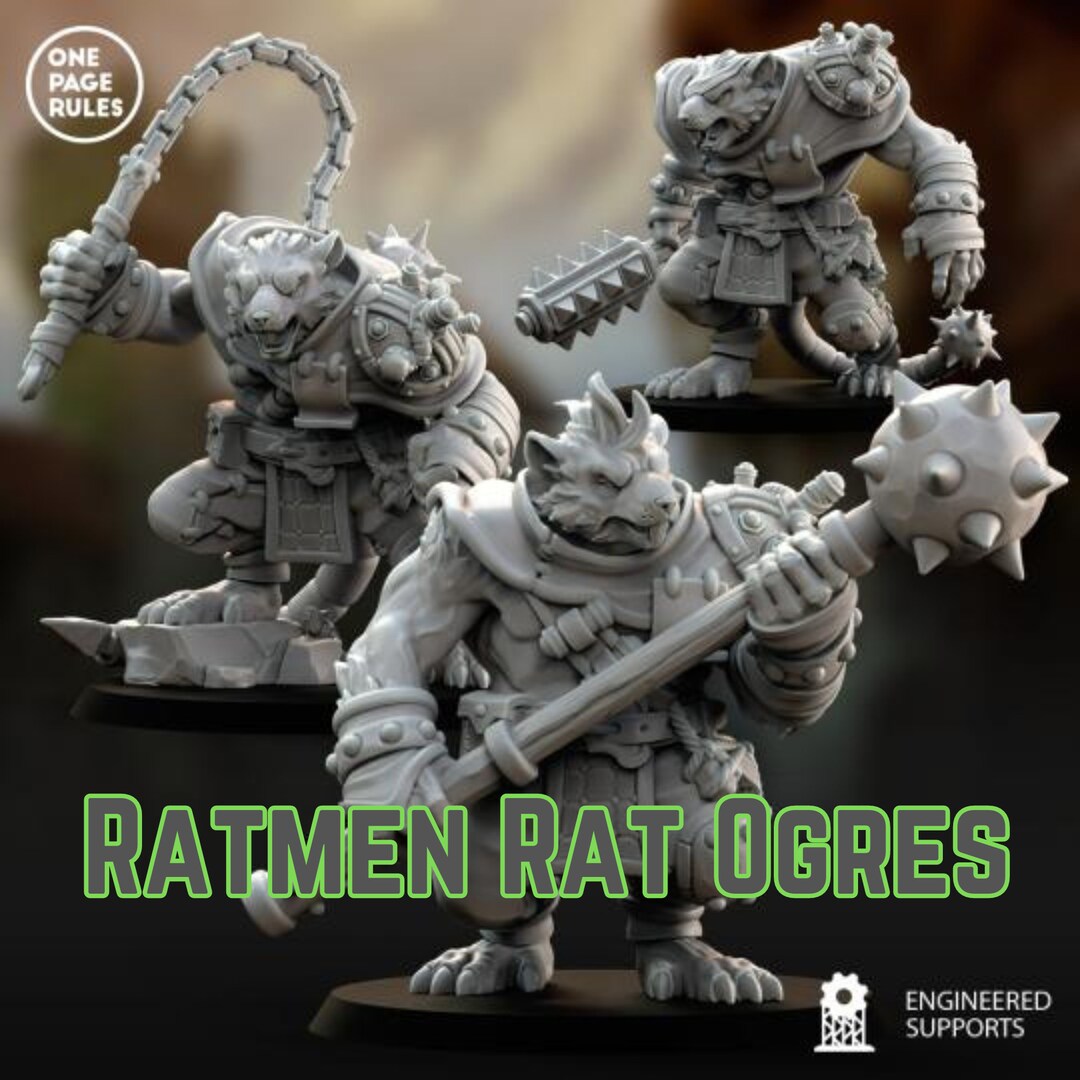 Ratmen Ogres Stl File Pack DND Stl Files D and D Minis Opr Ratmen D&D