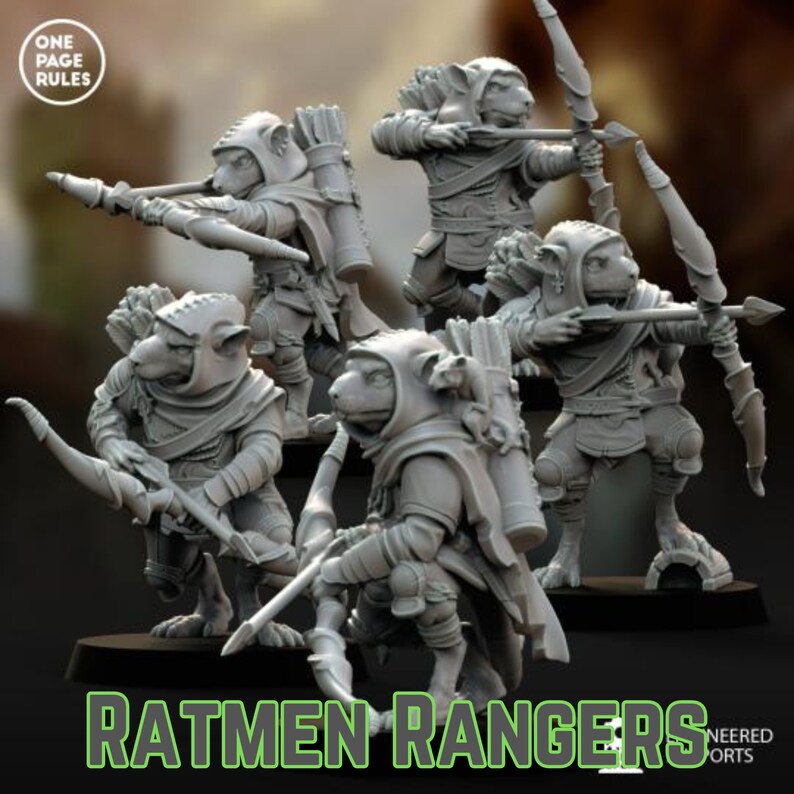 Ratmen Rangers Stl File Pack DND Stl Files D and D Minis Opr Ratmen D&D