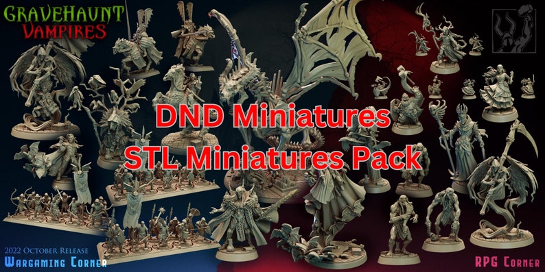 Gravehaunt Vampires Miniatures Stl File Pack DND Stl Files D and D ...