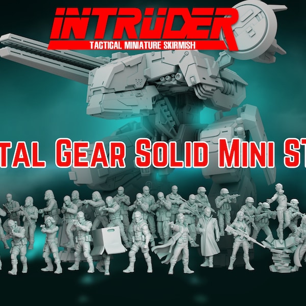 MGS STL Bundle - Tabletop Miniatures - Video Game STL Models - 3D Print File stls - Metal Gear Solid