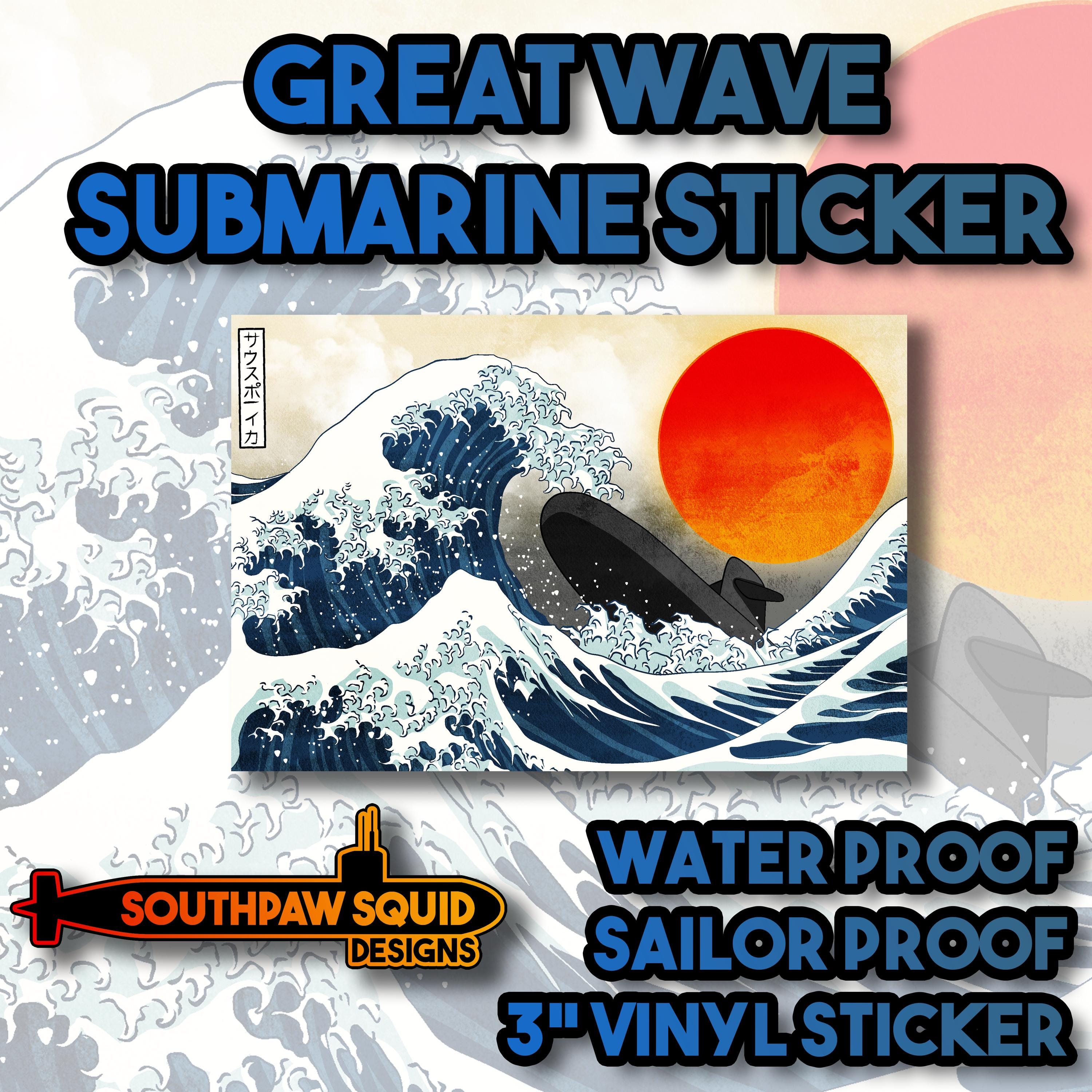 Submarine Great Wave Sticker 3