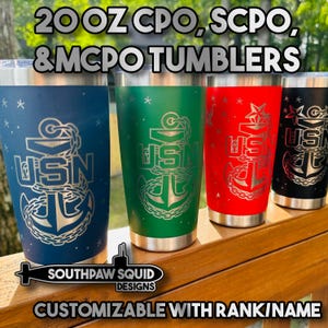 Chief, Senior Chief, and Master Chief 20 oz Tumbler