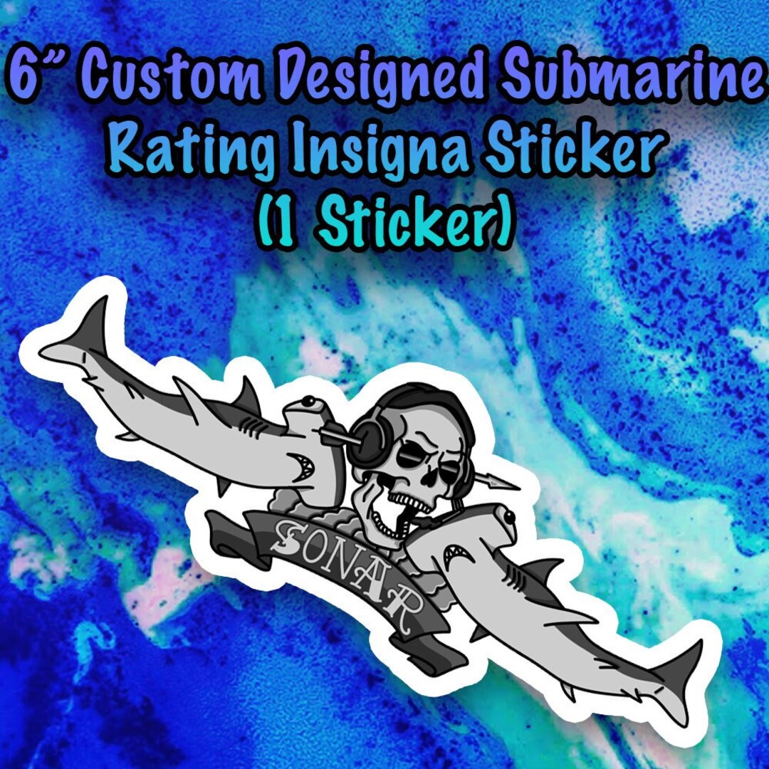 6 US Navy Custom Designed Submarine Dolphin Stickers 1 Stickergifts for ...