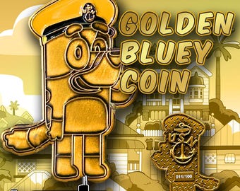 Limited Edition Navy Bluey Häuptling Challenge Münze | Alles Gold mit Seriennummer 1-100
