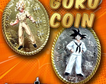 Goku Challenge Coin | US Navy Chief Khakis & Dress Whites | Dragon Ball Inspired Military Gift