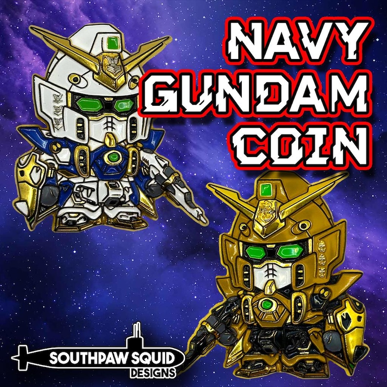 Navy Gundam-Inspired Challenge Coin | Chief and Petty Officer | US Navy Collectible Coin | Military Anime Style Coin | Senior image 1