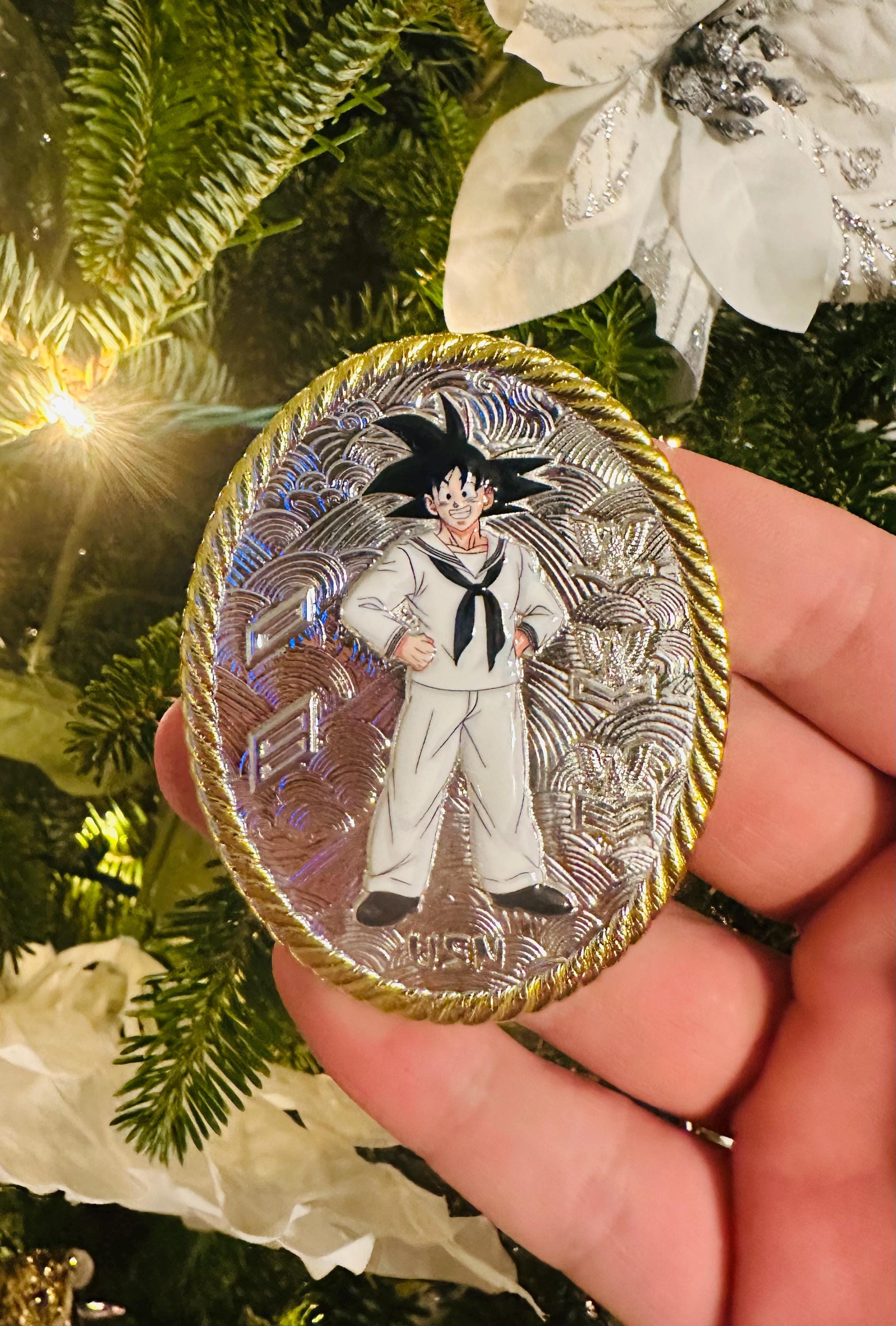 Goku Challenge Coin | US Navy Chief Khakis & Dress Whites | Dragon