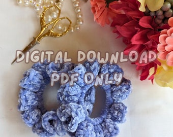 HÄKELANLEITUNG | Rüschen Scrunchie Häkelanleitung | Scrunchie Häkelanleitung für Anfänger | Mehrere Designs