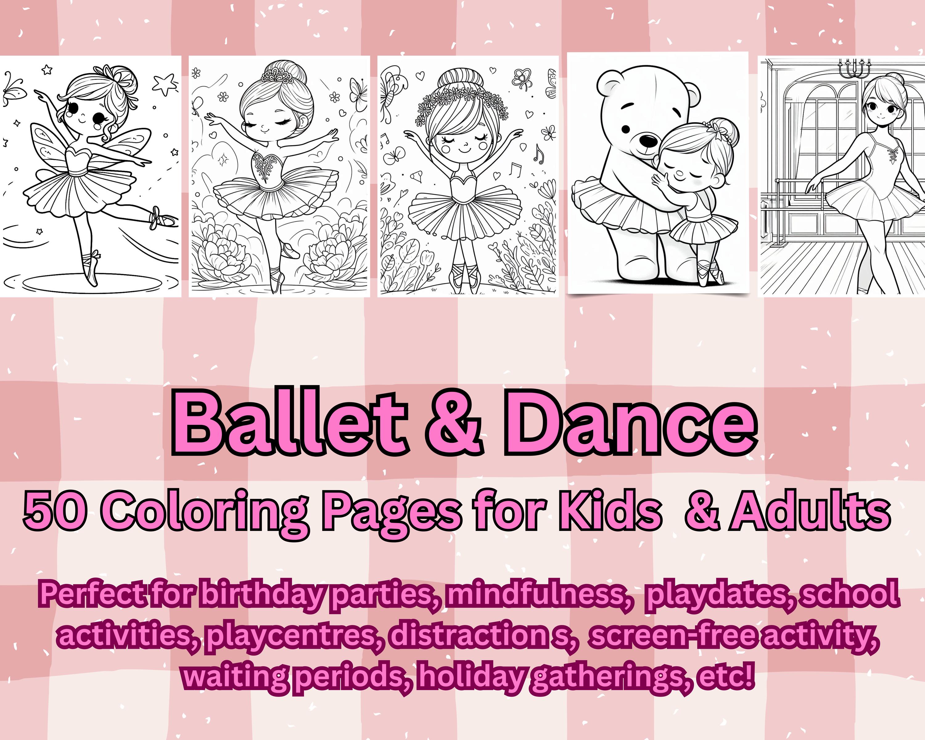 Bundle 50 Ballet Coloring Pages Dance Themed Activities for Kids ...