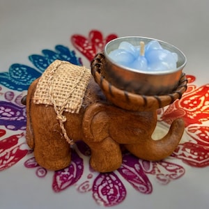 Resin Handmade Elephant Tea Light Holder. Home Decor| Indian Festive Decor | Favor |Shower | Wedding Decor |Housewarming Gift. Diwali.