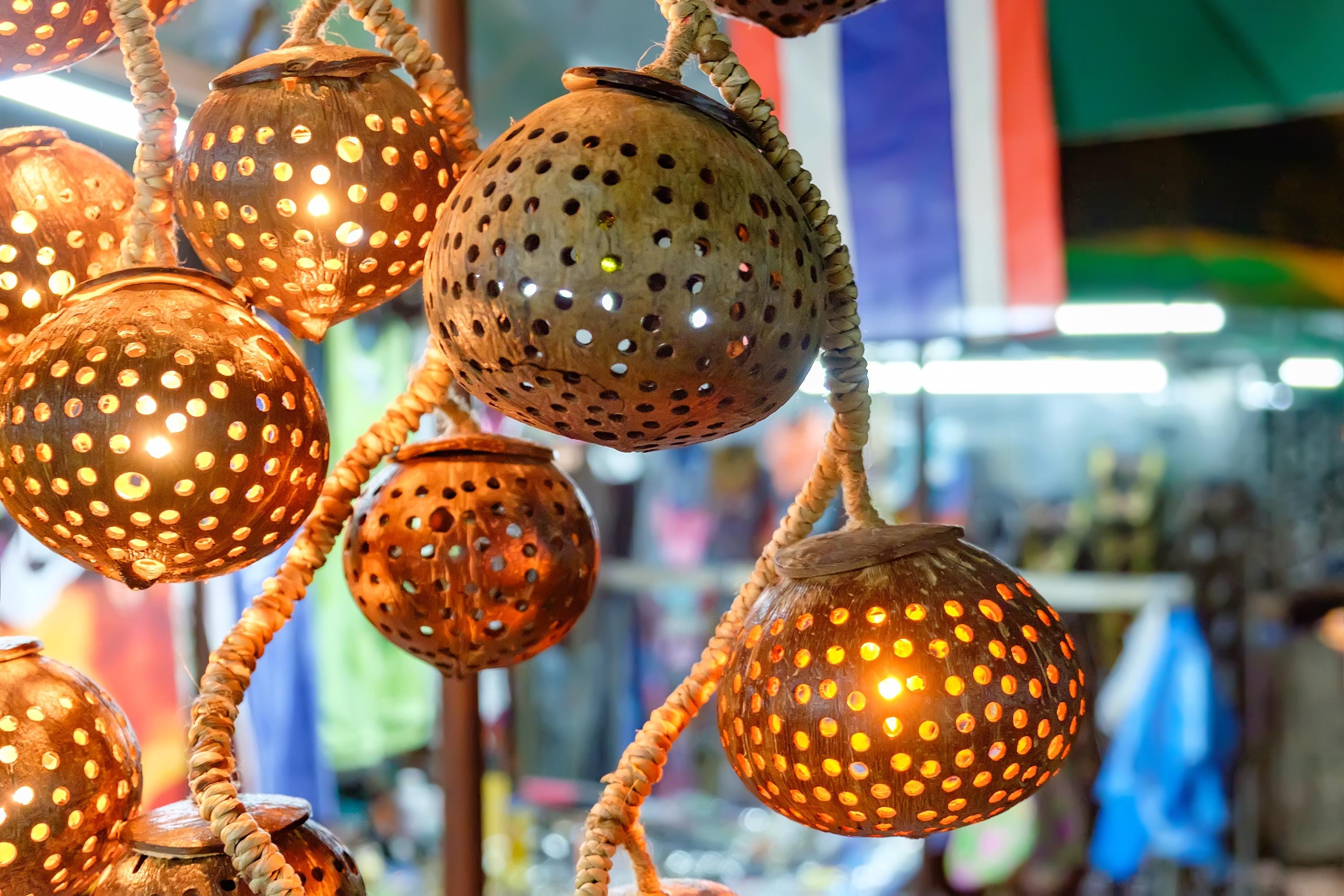 Coconut Shell String Handmade Coconut Shell String Lights – Boho Outdoor Patio Lights ...