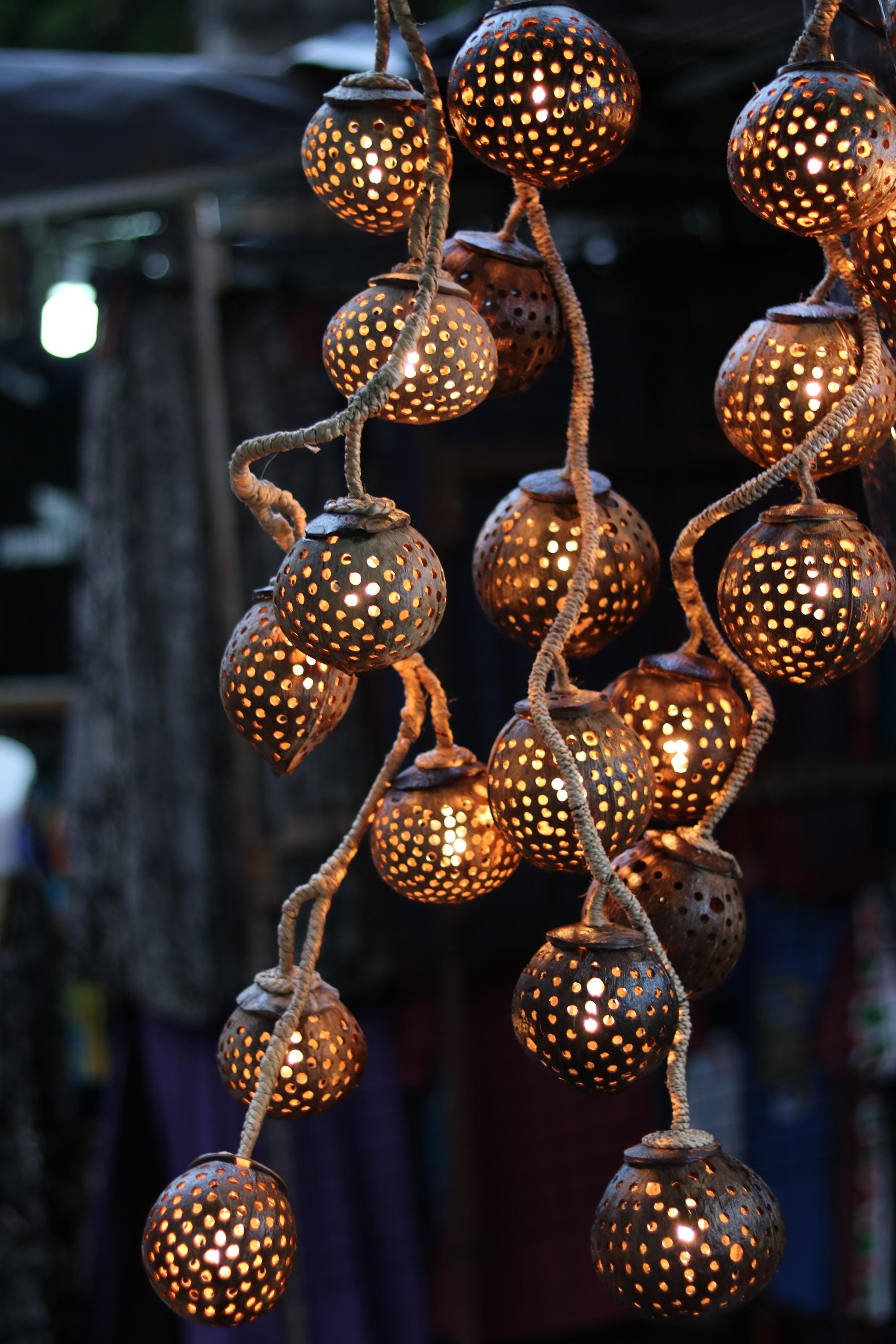 Coconut Shell String Handmade Coconut Shell String Lights – Boho Outdoor Patio Lights ...