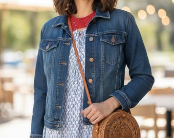 Woven Rattan Crossbody. Contemporary Chic.