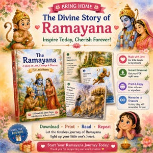 Ramayana för barn i akvarell sagobok | Hinduisk berättelse, moraliska lärdomar (PDF-nedladdning)