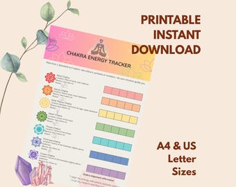 Chakra Energy Tracker Printable: Spiritual Wellness Journal (Digital Download, A4 & US Letter)