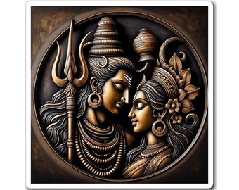 Indian spiritual Shiva and Parvati, Mythology Yoga Magnets