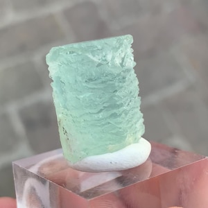 Greenish etched aquamarine