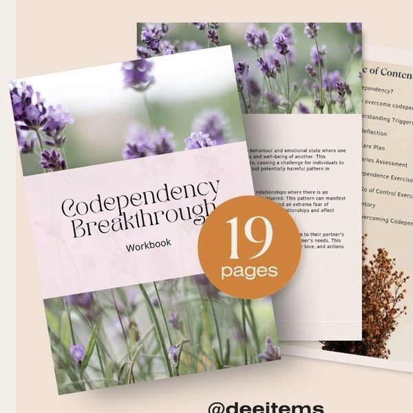 Codependency Worksheet| Boundaries Worksheet| Therapy Activities| Therapy Tools| Digital Workbook| Instant Download