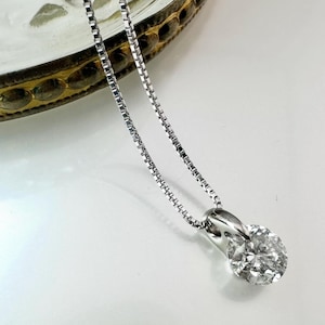 Platinum Natural Diamond  Necklace 1.182ct with Certificate /JAPAN Seller
