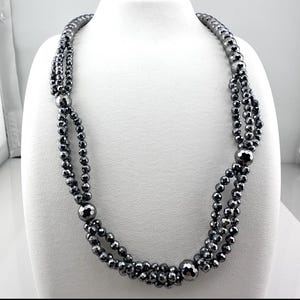 Silver Terahertz Necklace Round Cut/54cm/JAPAN Seller