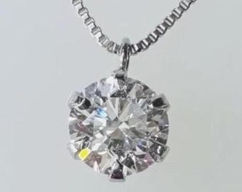 Platinum Natural Diamond Necklace 0.516ct– Dainty Minimalist  Everyday Jewelry