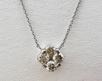 Platium Natural Diamond Necklace 1.00ct– Dainty Minimalist  Everyday Jewelry