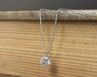 Platinum Natural Diamond Necklace 0.42ct– Dainty Minimalist  Everyday Jewelry