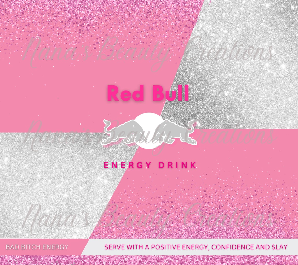 Pink Glitter Redbull 20oz Tumbler Wrap Etsy UK