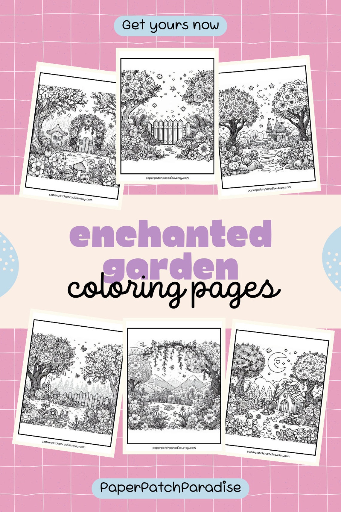 Enchanted Garden Coloring Pages Printable Grayscale Coloring Sheets ...