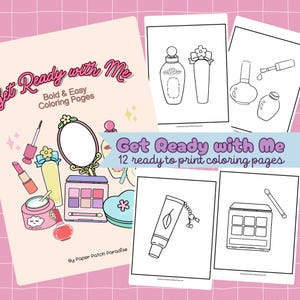 Bold and Easy Cosmetics Coloring Pages Printable Cute Make up Coloring Sheets Girl Night Coloring Activity Kid Fashion Beauty Coloring Adult