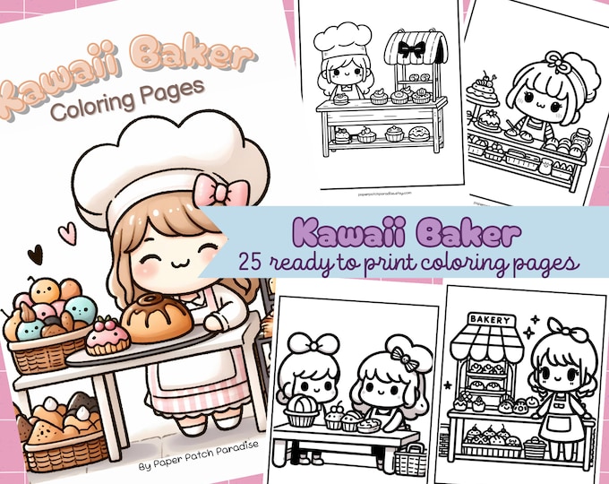 Kawaii Girl Coloring Pages Printable Cute Cozy Scenes Coloring Sheets ...