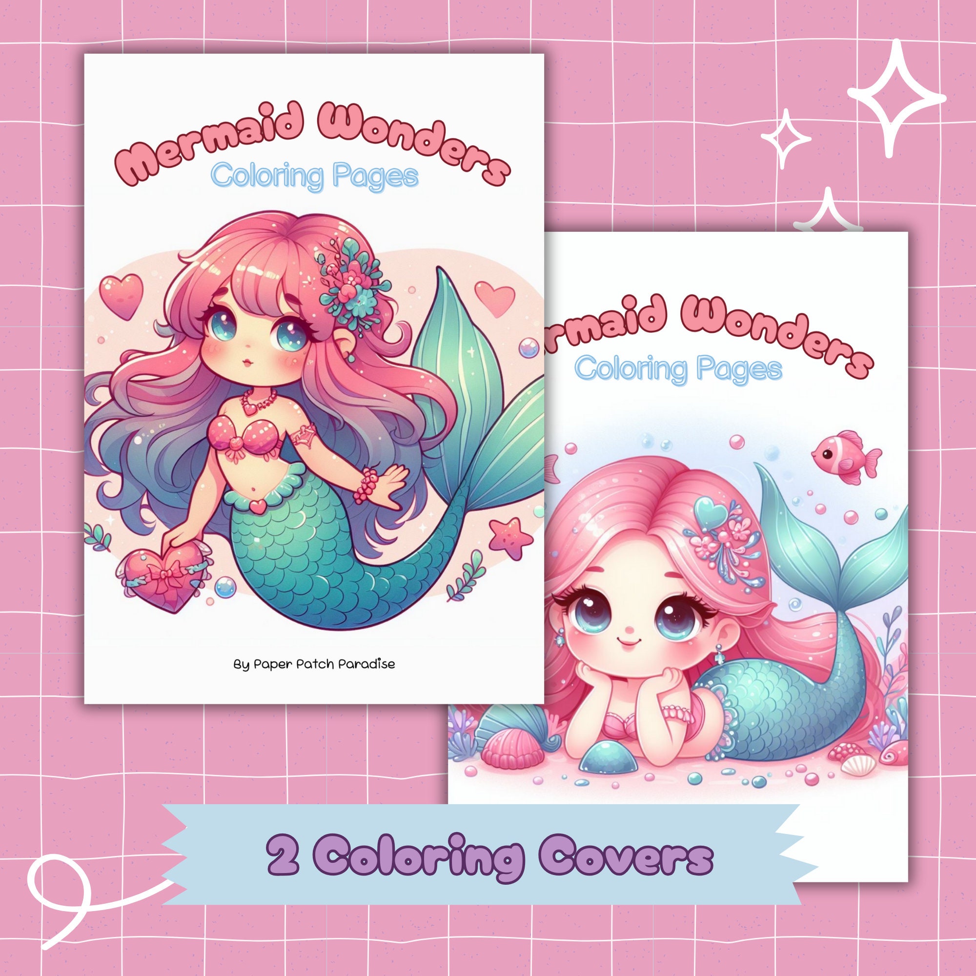 Mermaid Coloring Pages Printable Kawaii Mermaid Coloring Sheet Instant ...