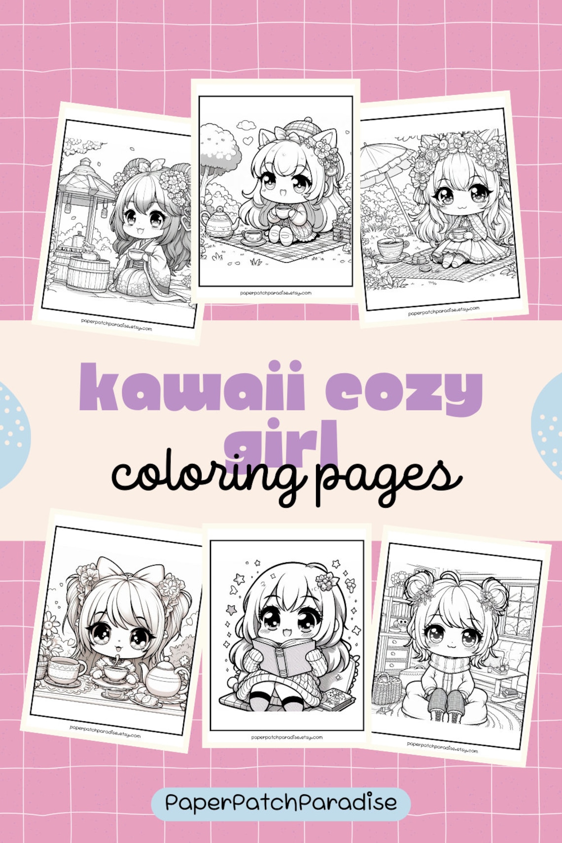 Kawaii Girl Coloring Pages Printable Cute Cozy Girl Coloring Sheets ...