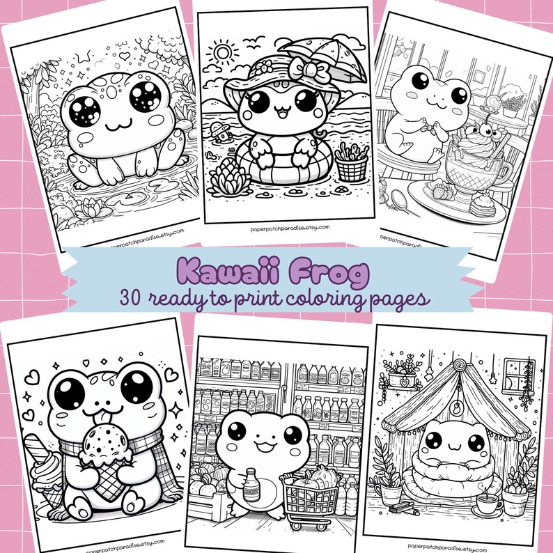 Kawaii Frog Coloring Pages Printable Cute Cozy Frog Toads Coloring ...