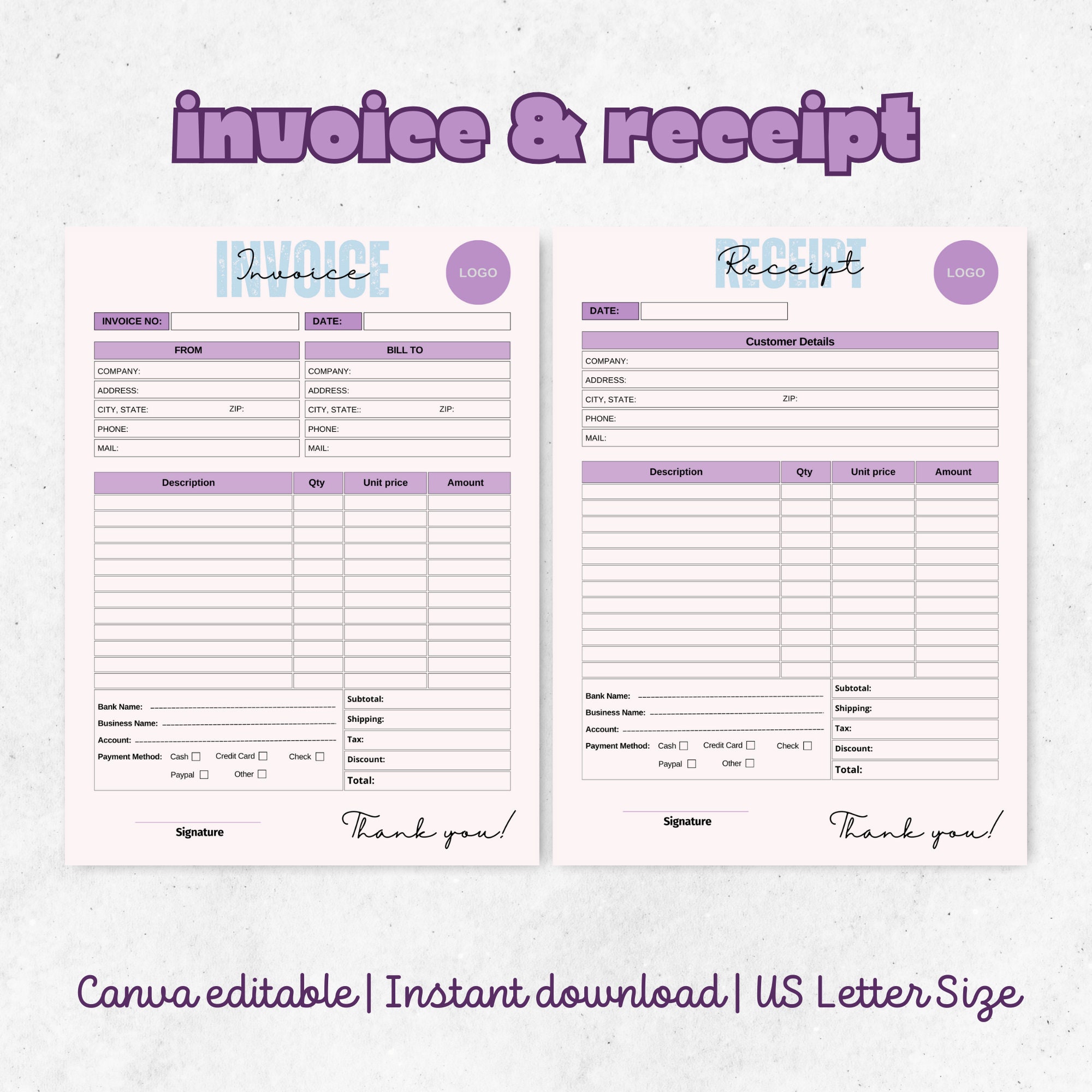 Order Form Bundle Template Printable Small Business Forms Canva ...
