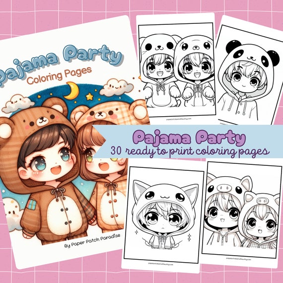 Pajama Party Coloring Pages For Kids