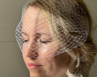 Bridal Veil | Wedding Veil | Birdcage Veil | Vintage French Net | White Short Bridal Veil | Face Veil