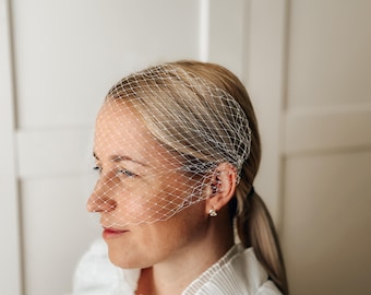Birdcage Veil (White or Ivory) | Vintage French Net Bridal Veil
