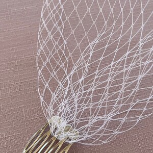 Bridal Veil Wedding Veil Birdcage Veil Vintage French Net White Short Bridal Veil Face Veil zdjęcie 4