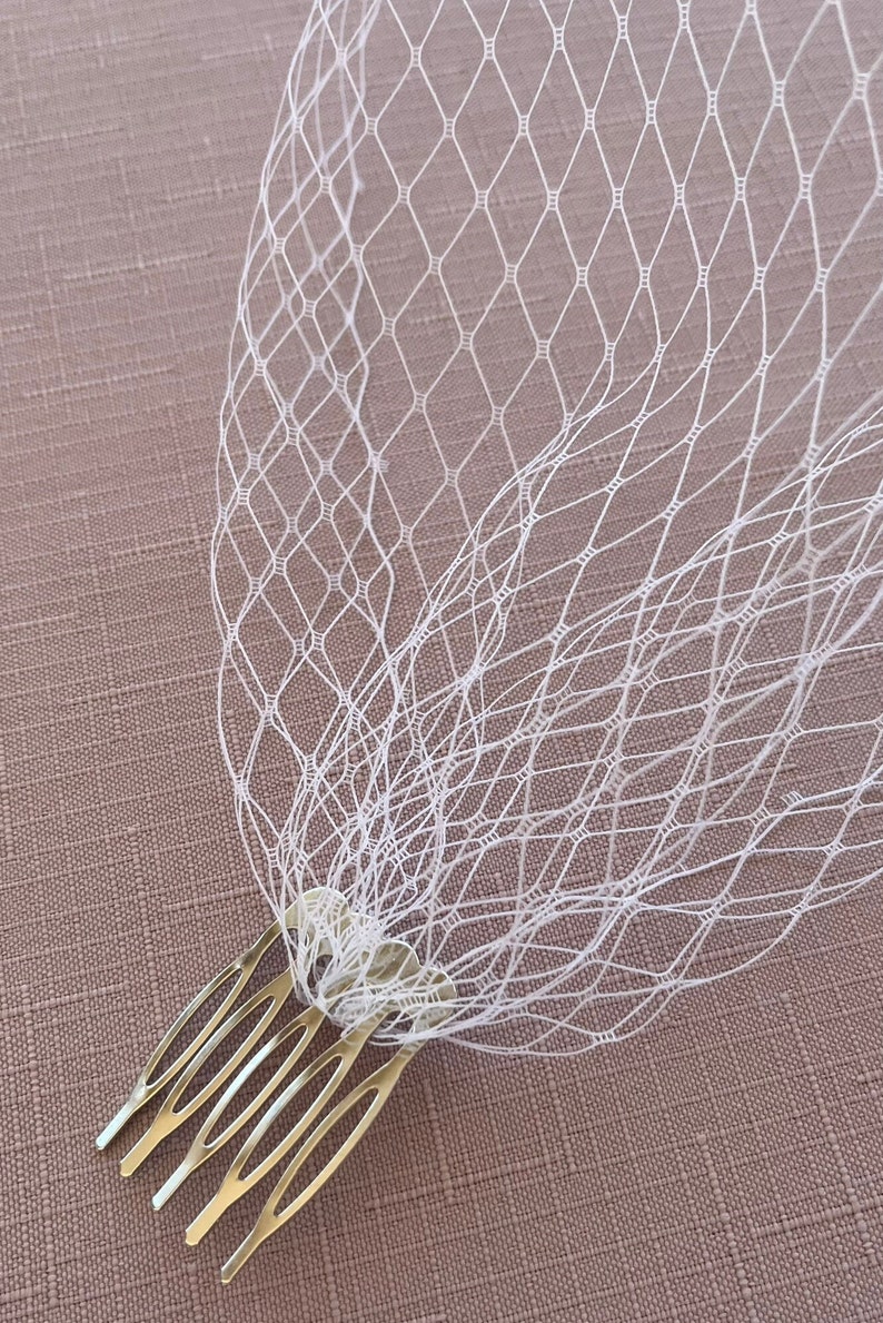 Bridal Veil Wedding Veil Birdcage Veil Vintage French Net White Short Bridal Veil Face Veil zdjęcie 4