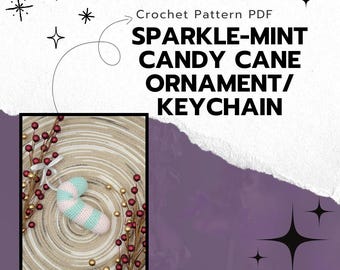 PDF Download: Sparkle-Mint Candy Cane Ornament Pattern