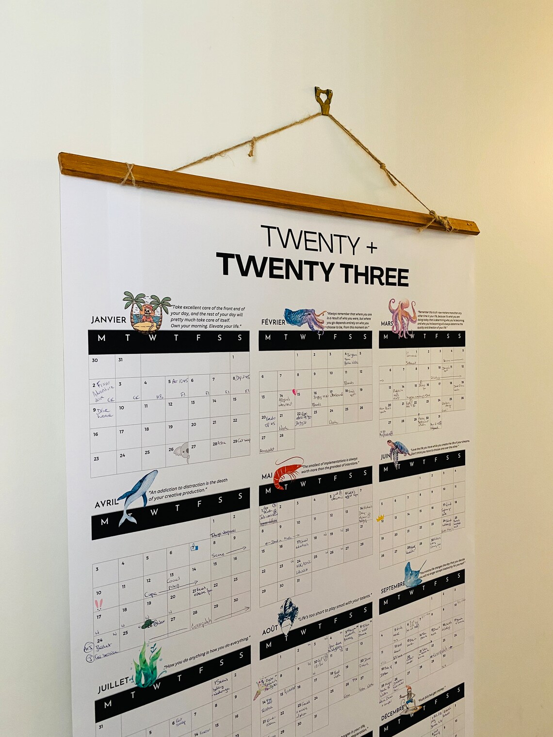 2024 Printable Whole Year Wall Calendar - Etsy