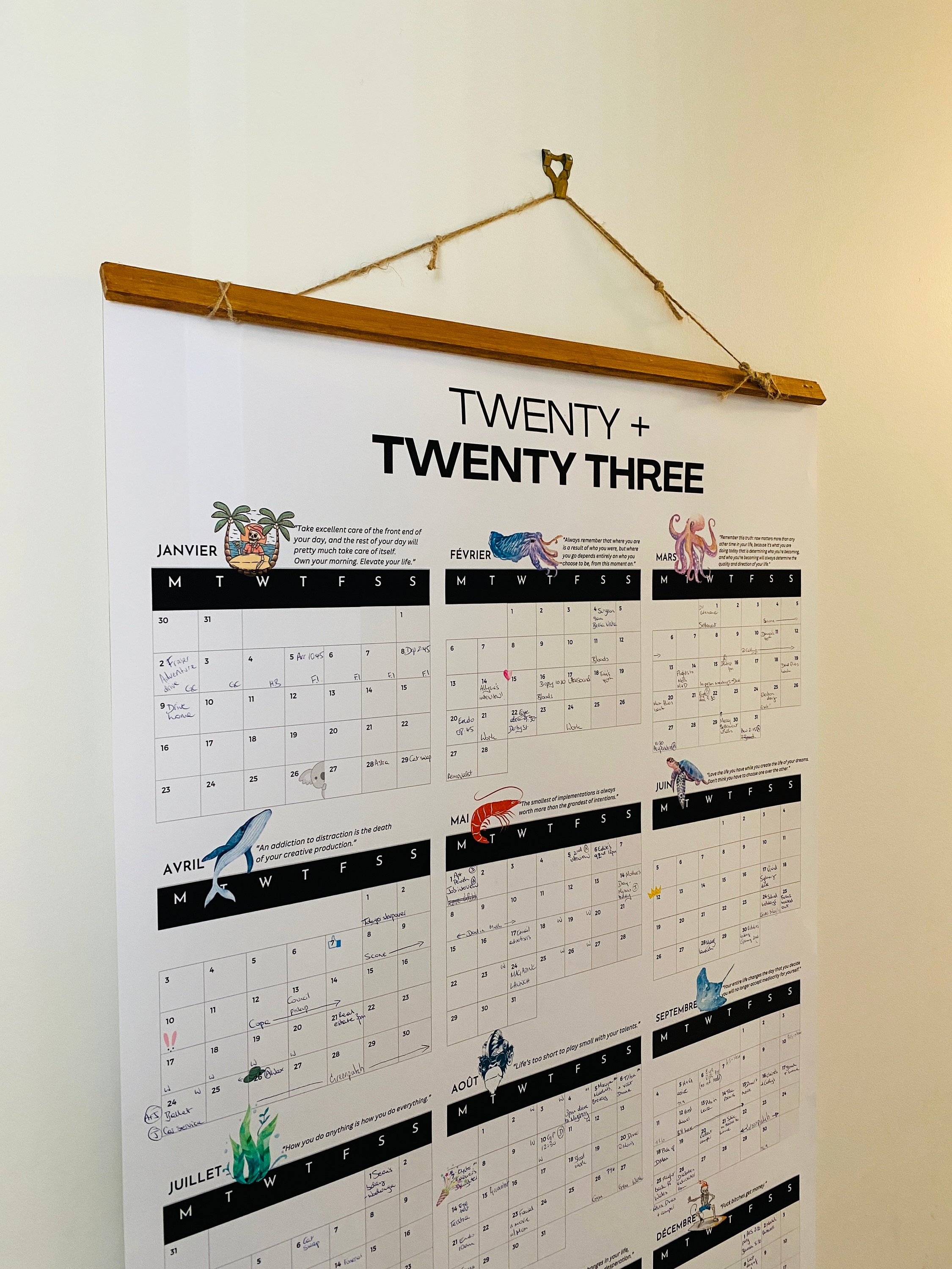 2024 Printable Whole Year Wall Calendar - Etsy