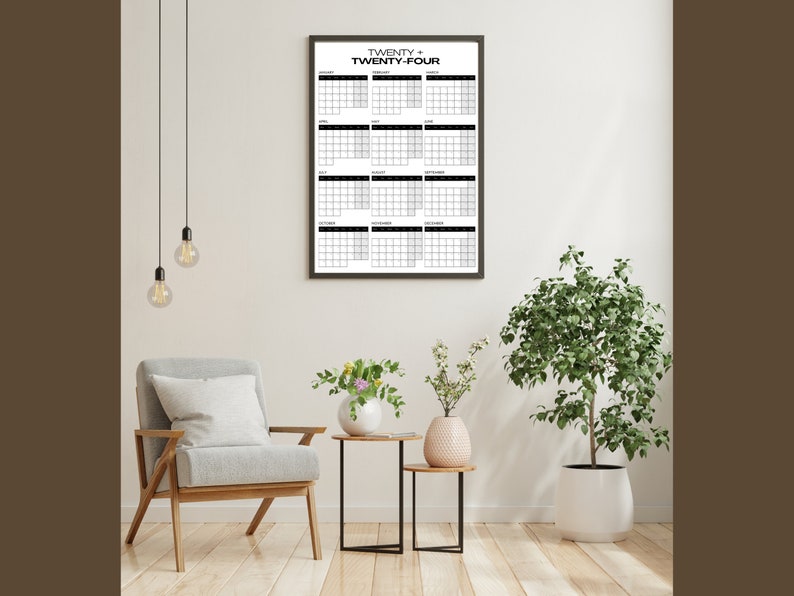 2025 Printable Whole Year Wall Calendar Etsy