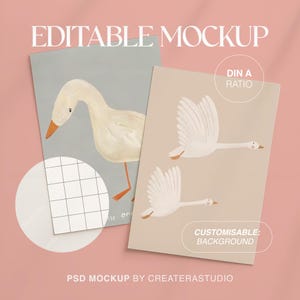 Conjunto de maquetas de papel personalizables, fondo ajustable, maquetas de tarjetas/pósteres A4 y A5 (PSD)