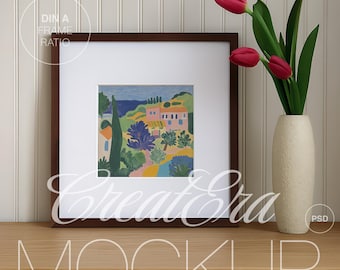 Vertical Frame Mockup: Minimalist A3 A4 Artwork (PSD Digital Download)